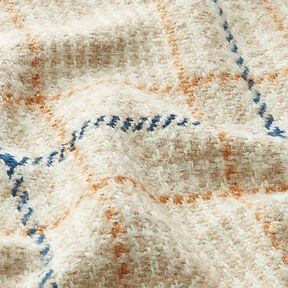 Mantelstof geruit & pied-de-poule – wit/lichtbeige | Stofrestant 60cm, 