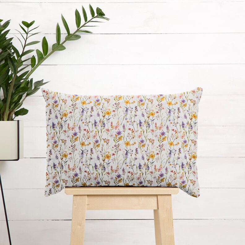 Decostof Katoenkeper Wilde bloemen – ivoor/lila, image number 7