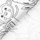 Katoenpopeline Kleurplaten papegaaien – wit/zwart,  thumbnail number 4