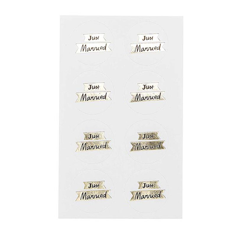 STICKER JUST MARRIED| RICO DESIGN – wit/goud,  image number 3