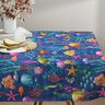 Decostof Half panama kleurrijke onderwaterwereld – marineblauw/turkoois,  thumbnail number 7