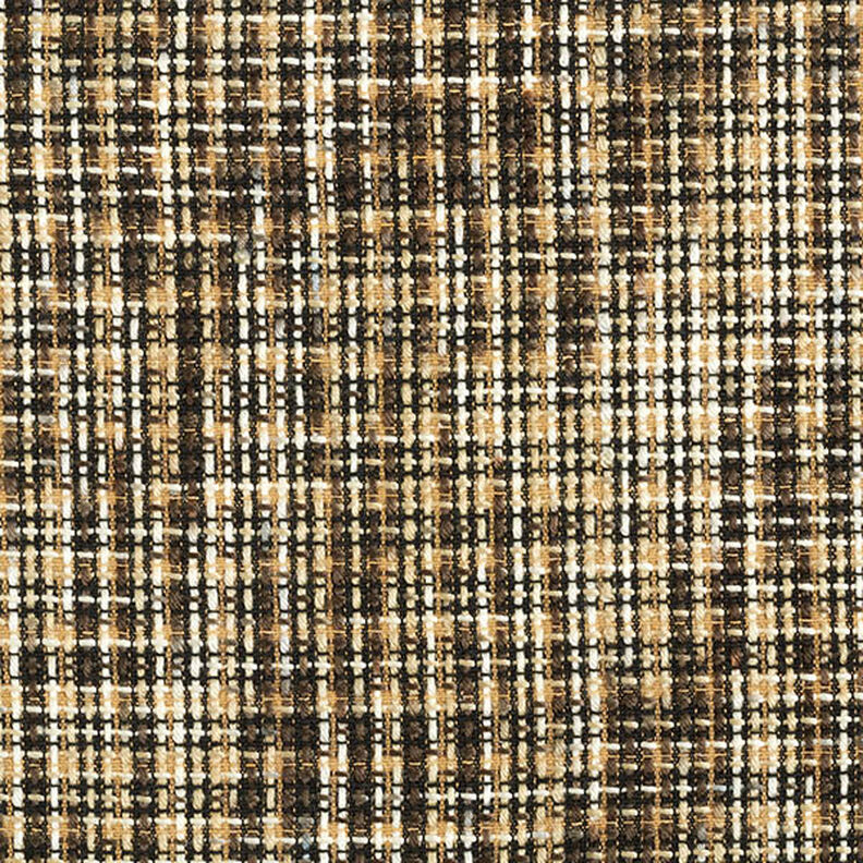 Mantelstof geruit wolmix – beige/zwart,  image number 1