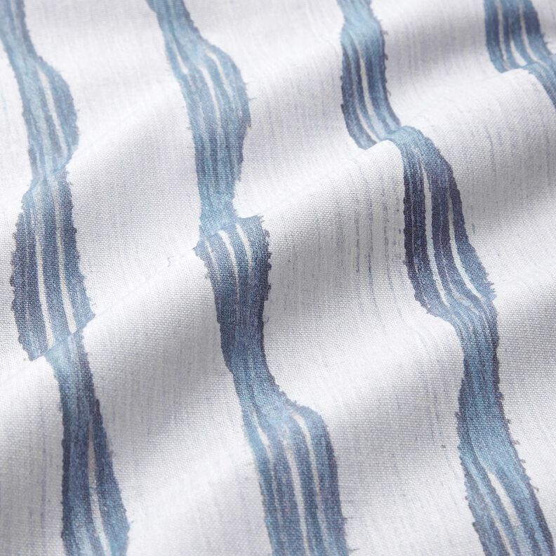 Decostof Half panama Golvende strepen – blauw,  image number 2