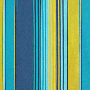 Outdoorstof Canvas Strepen – blauw/mosterd, 