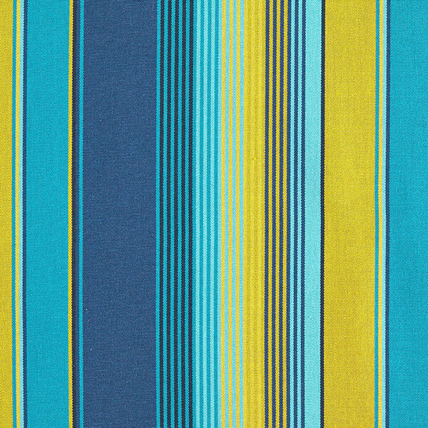 Outdoorstof Canvas Strepen – blauw/mosterd,  image number 1