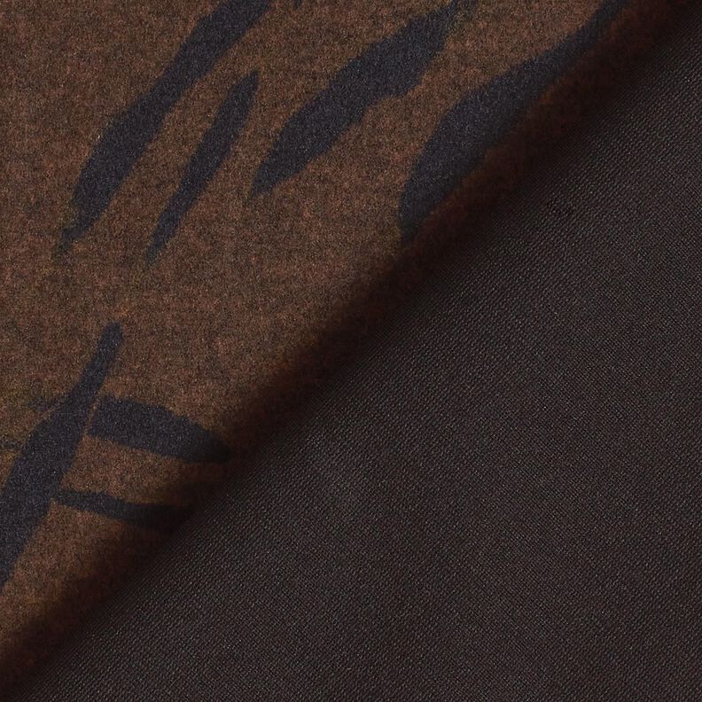 Romaniet jersey ruwe abstracte strepen – zwartbruin, image number 4