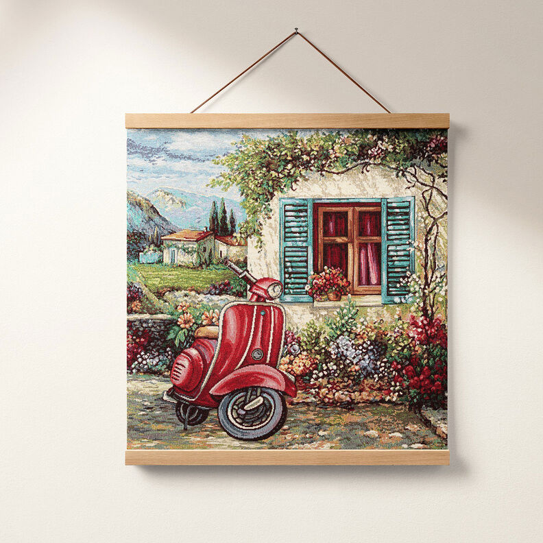 Decopaneel Gobelin Vespa – karmijnrood/lichtbeige,  image number 7