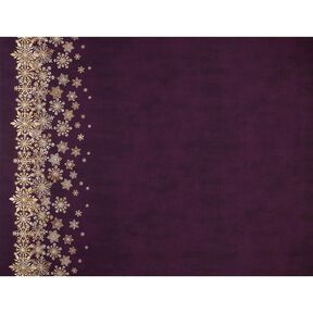 French Terry sommersweat IJsbloemen Borduurstof | Glitzerpüppi – aubergine/oud goud, 