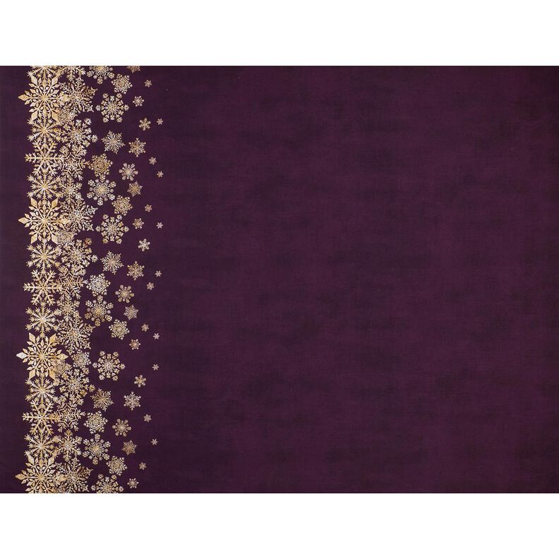 French Terry sommersweat IJsbloemen Borduurstof | Glitzerpüppi – aubergine/oud goud, image number 1