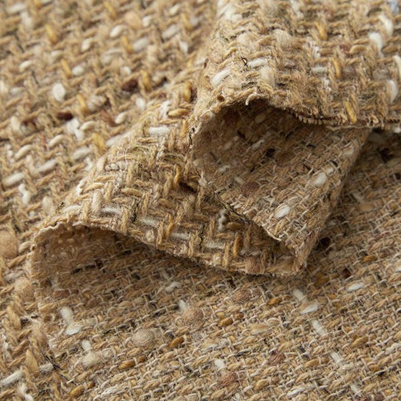 Mantelstof scheerwolmix melange – donkerbeige,  image number 4