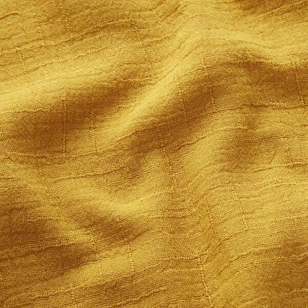 Bamboe Mousseline/dubbel gehaakte stoffen Structuur – currygeel, image number 2