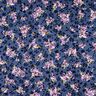 Stretch satijn Jacquard Bloemenboeket – marineblauw,  thumbnail number 1