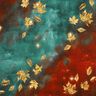 French Terry sommersweat Gouden herfst | Glitzerpüppi – blauwe spar/roodbruin,  thumbnail number 2