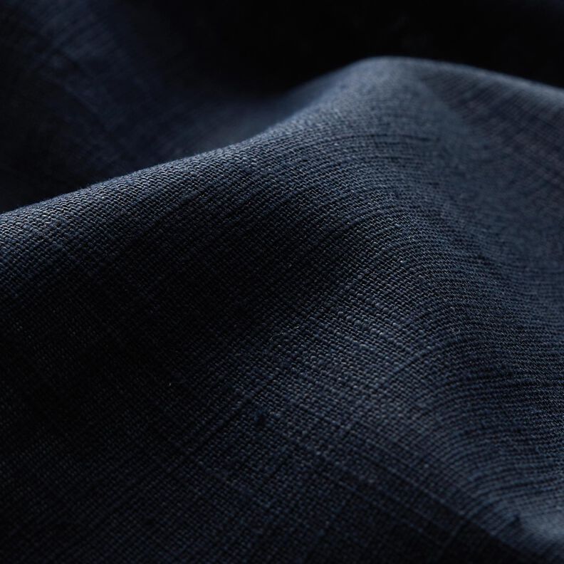 Linnen stof Ramee mix medium – zwart blauw,  image number 2