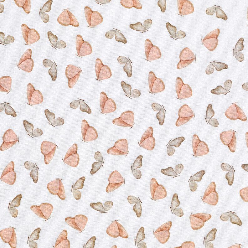 Katoenpopeline delicate vlinders Digitaal printen – wit,  image number 1
