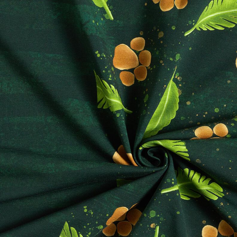 Katoenjersey Schattige leeuw Panel | Glitzerpüppi  – donkergroen/reekalf,  image number 4