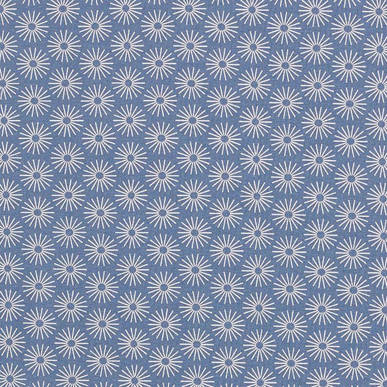 Katoenjersey bloemen laten schijnen – jeansblauw,  image number 1