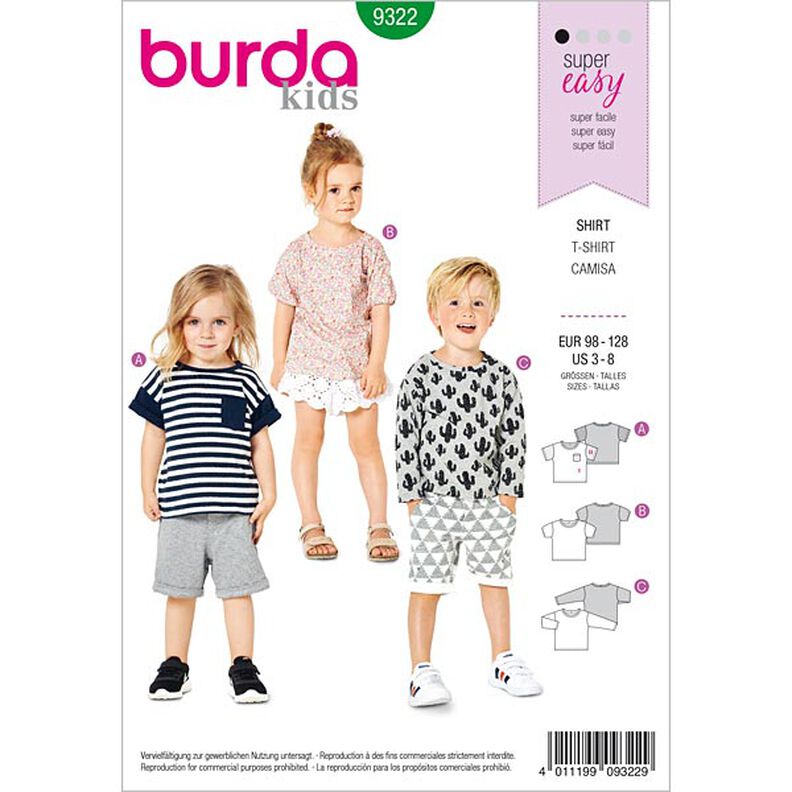 Kindershirt, Burda 9322 | 98 - 128,  image number 1