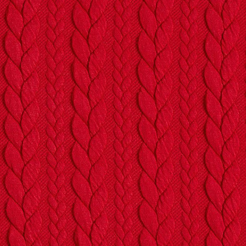 Jerseyjacquard cloqué kabelsteekpatroon – rood,  image number 1