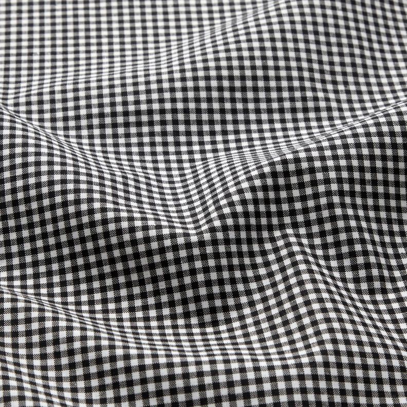 Overhemdenstof kleine ruit – zwart/wit,  image number 2