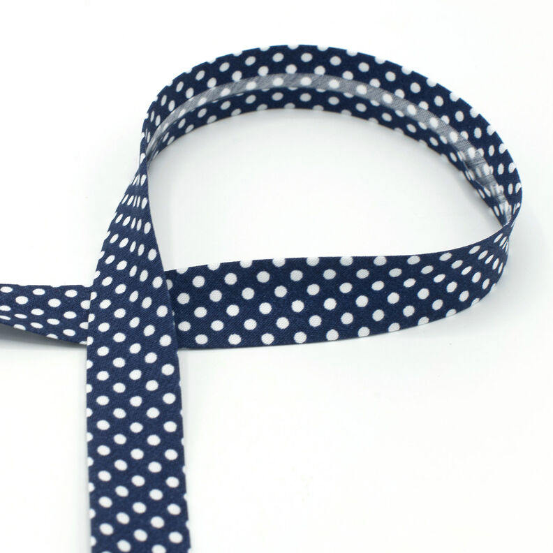 Biasband Stippen [18 mm] – marineblauw,  image number 1