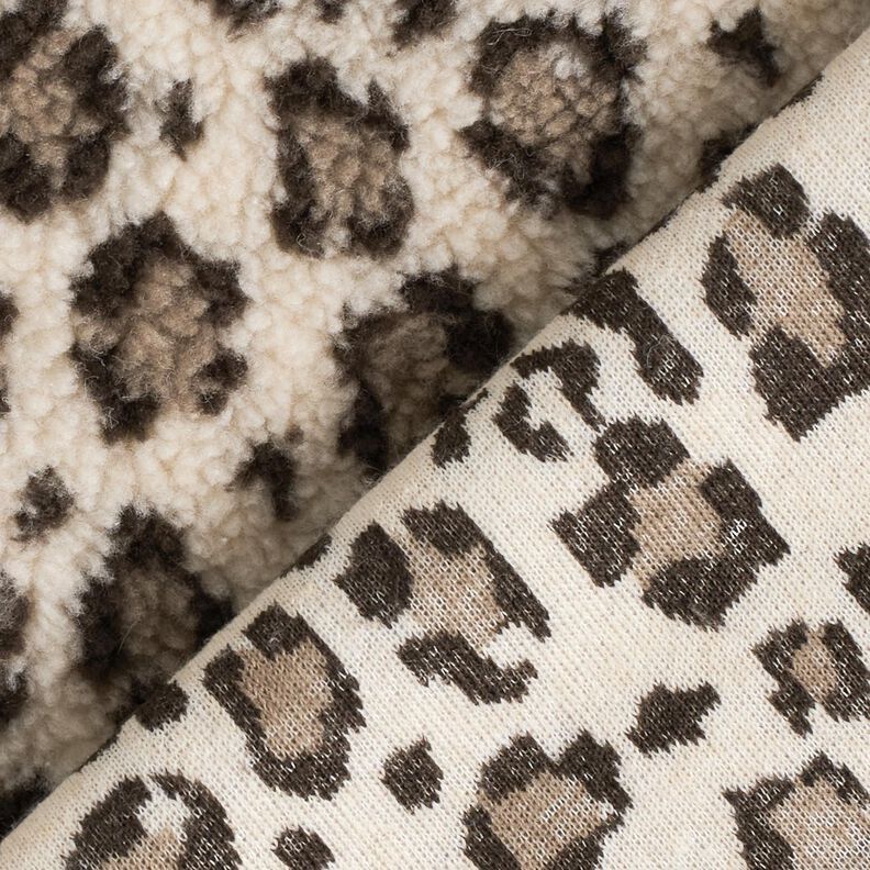 Teddy pluche Luipaardprint – lichtbeige/duingeel,  image number 4
