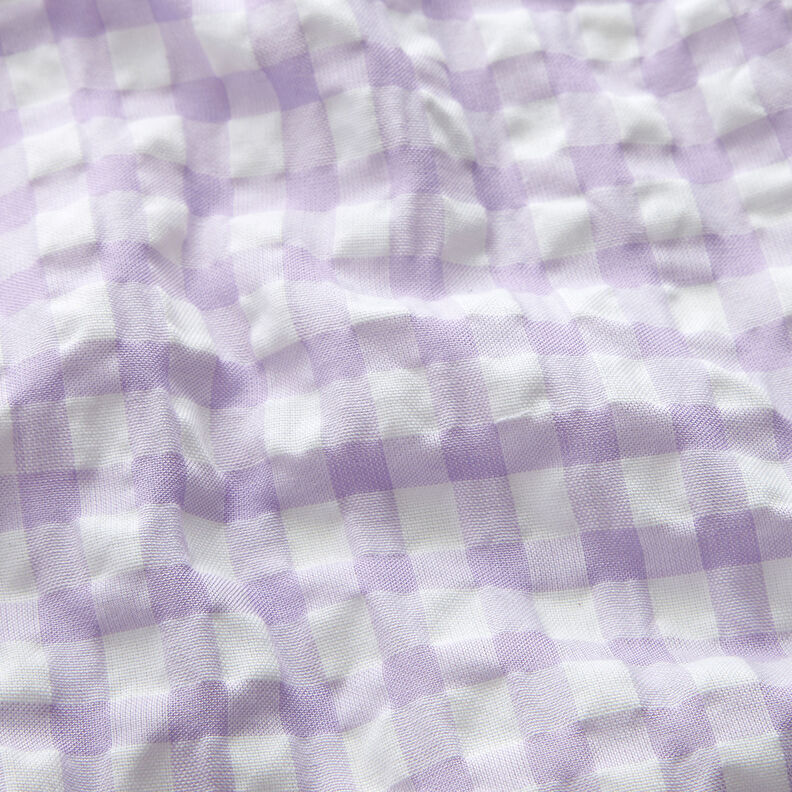 Seersucker grote vuchyruiten – wit/pastellila,  image number 2