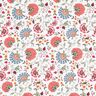 Katoenen stof Popeline elegante bloemenranken – wit/bessen,  thumbnail number 1
