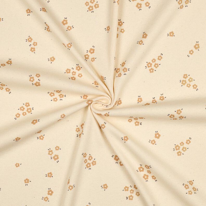 GOTS Ribjersey Losse bloemen | Poppy Fabrics &ndash; creme/reekalf,  image number 3