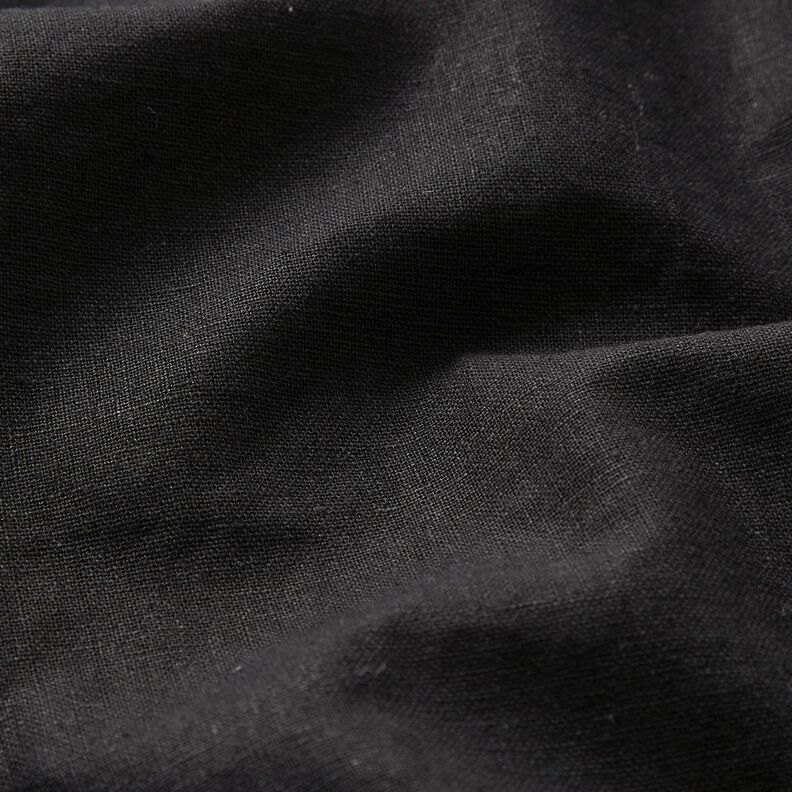 Gewassen linnen-katoenmix – zwart,  image number 2