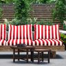 Outdoorstof Canvas Blokstrepen – rood/ivoor,  thumbnail number 6
