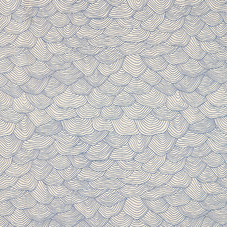 Decostof half panama golvenmotief – koningsblauw/natuur,  image number 1