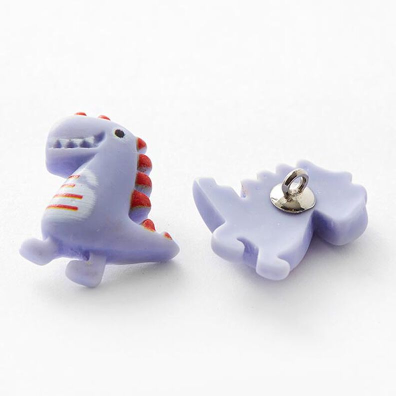 Knoop met oogje dino [ Ø20 mm ] – lila/rood,  image number 2