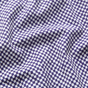 GOTS Katoenjersey Mini geruit | TCC x LOOKS by Wolfgang Joop – blauwlila/wit, 
