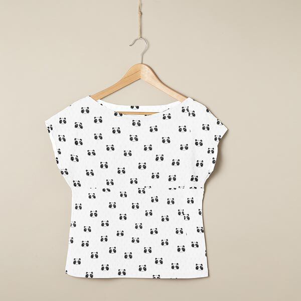 Fijngebreide jersey met gaatjesmotief Panda's | by Poppy – wit, image number 6