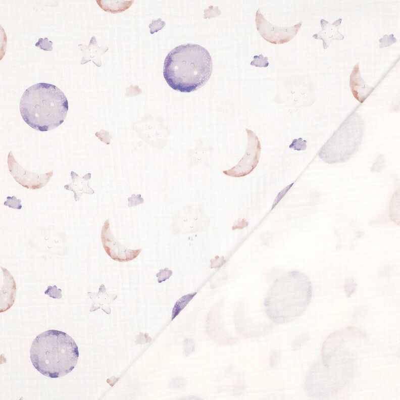GOTS Mousseline/dubbel gehaakte stoffen Nachtelijke hemel Digitaal printen | Poppy Fabrics –,  image number 4