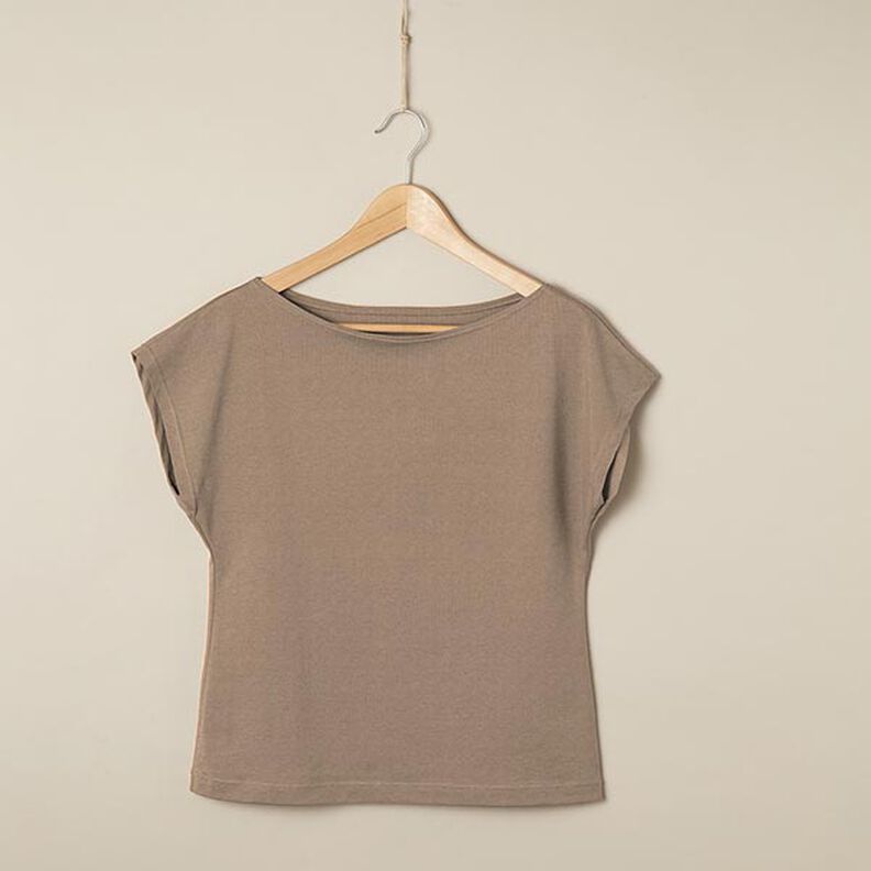 Katoenjersey medium effen – taupe,  image number 6