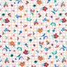 Katoenen stof Cretonne Geruit met bloemen – wit/pepermunt,  thumbnail number 1
