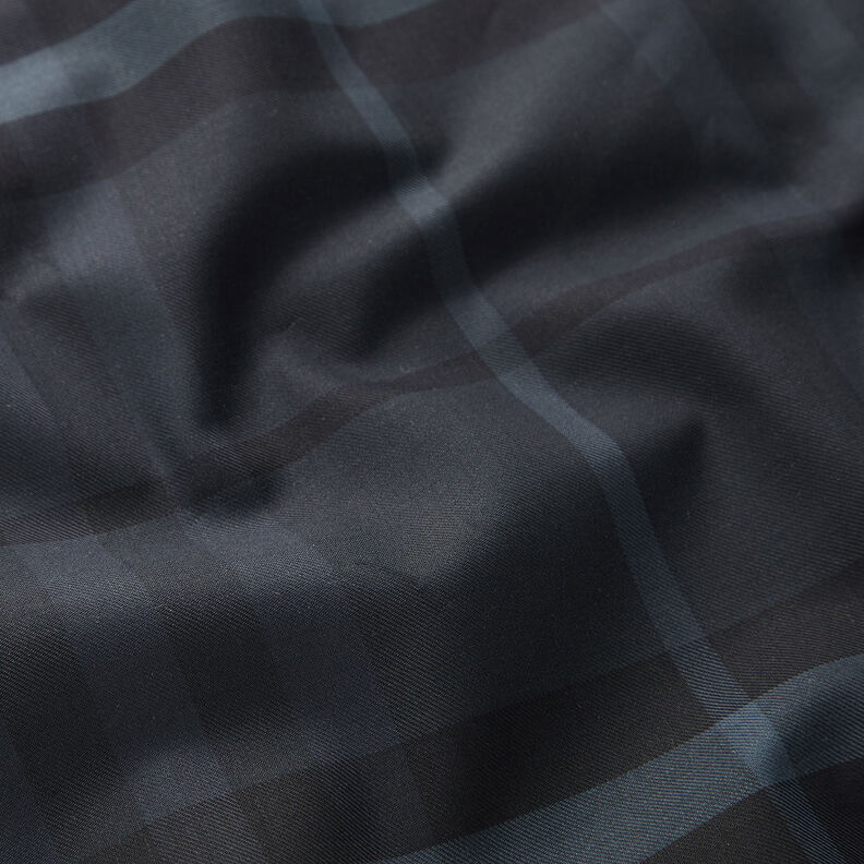 Overhemdstof tartan ruit – nachtblauw/zwart,  image number 2