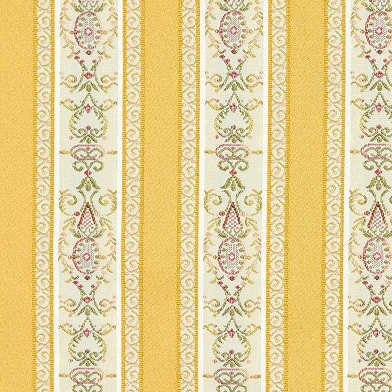 Meubelstof jacquard Biedermeier strepen – creme/geel,  image number 1