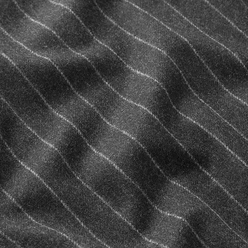 Wollen stof brede naaldstrepen – graniet,  image number 2