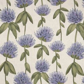 Decostof Half panama bloeiende klaver – blauwgrijs/licht taupe, 