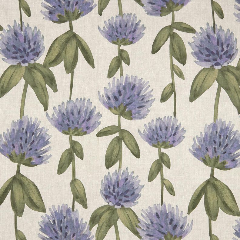 Decostof Half panama bloeiende klaver – blauwgrijs/licht taupe, image number 1