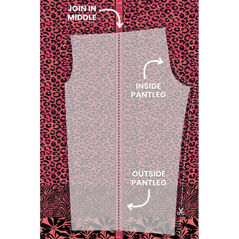 Viscose Voile Leeuw en bloemenrandontwerp Panel – pink/oranje,  image number 9