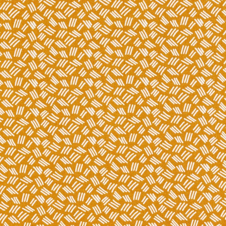 Katoenen stof Cretonne Kleine strepen – currygeel,  image number 1