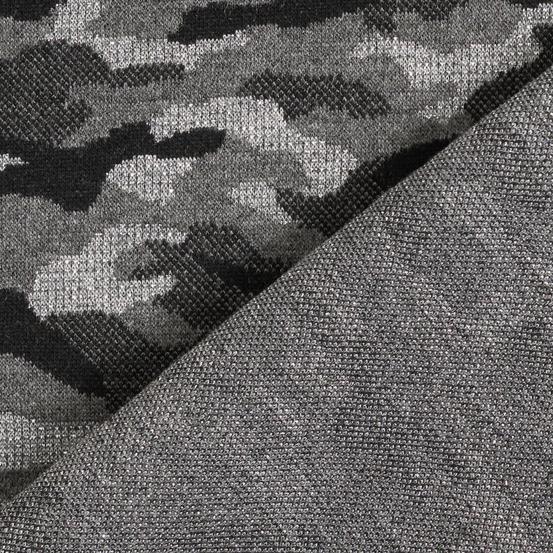 Gebreide jacquard camouflage metallic – zwart/zilver metallic,  image number 5