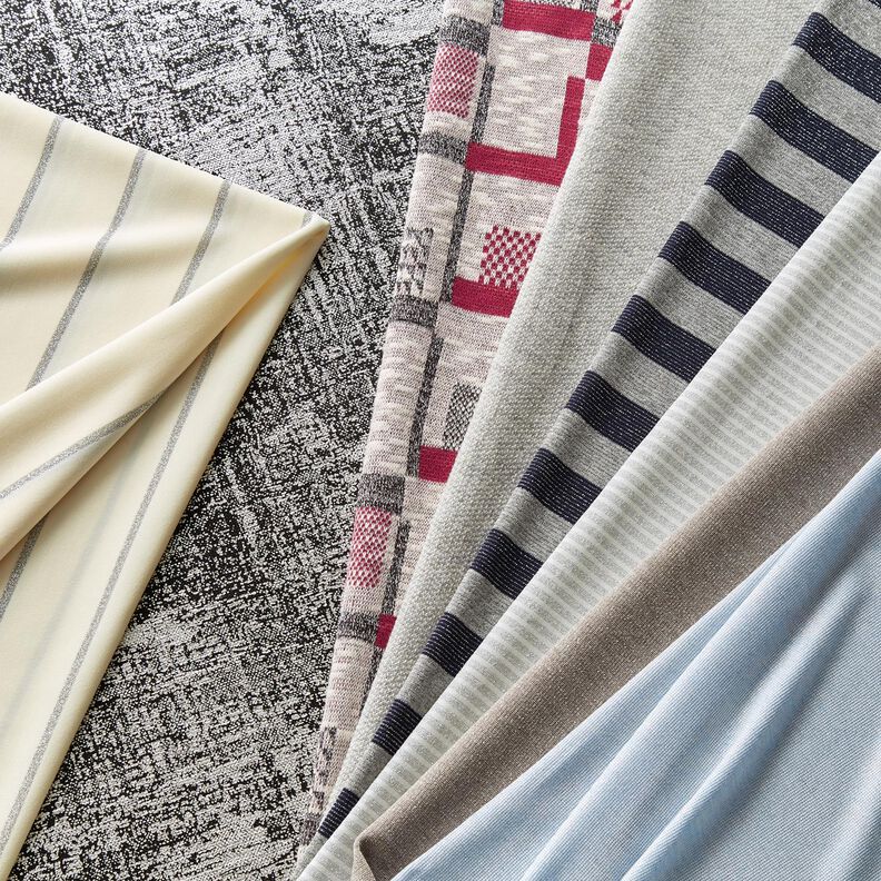 Breistof metallic print abstract – zilver metallic/zwart | Stofrestant 70cm,  image number 7