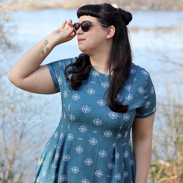 GOTS Katoenjersey Kompas | Tula – jeansblauw, image number 5