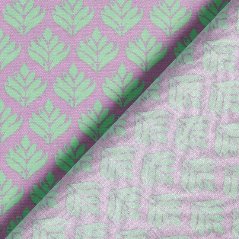 Gecoate katoen abstracte vakken – pastelviolet/mint, image number 4