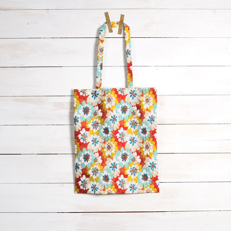 Gecoate katoen Lentebloemen – mint/terracotta,  image number 8